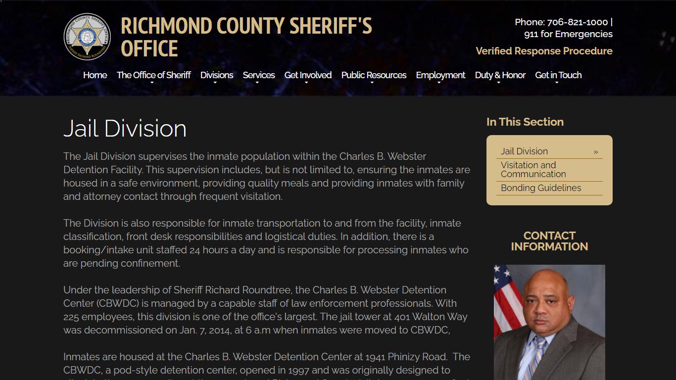 Jail Division | Richmond County Sheriff's Office | Augusta Ga ...