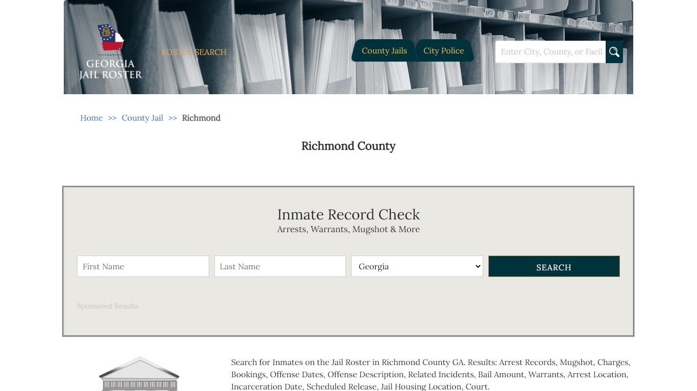 Richmond County | Georgia Jail Inmate Search